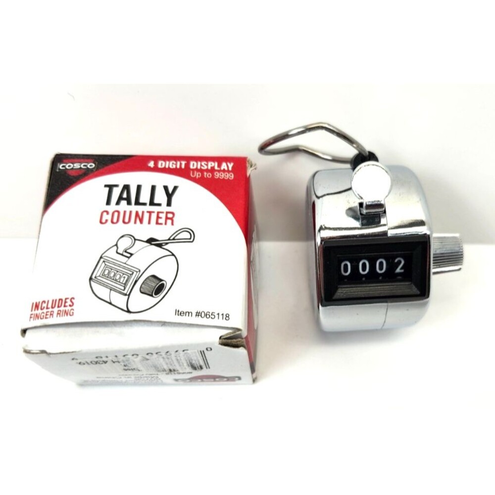 Hand Tally Counter Handheld 4 Digit Lap Counter Cosco with Finger Ring